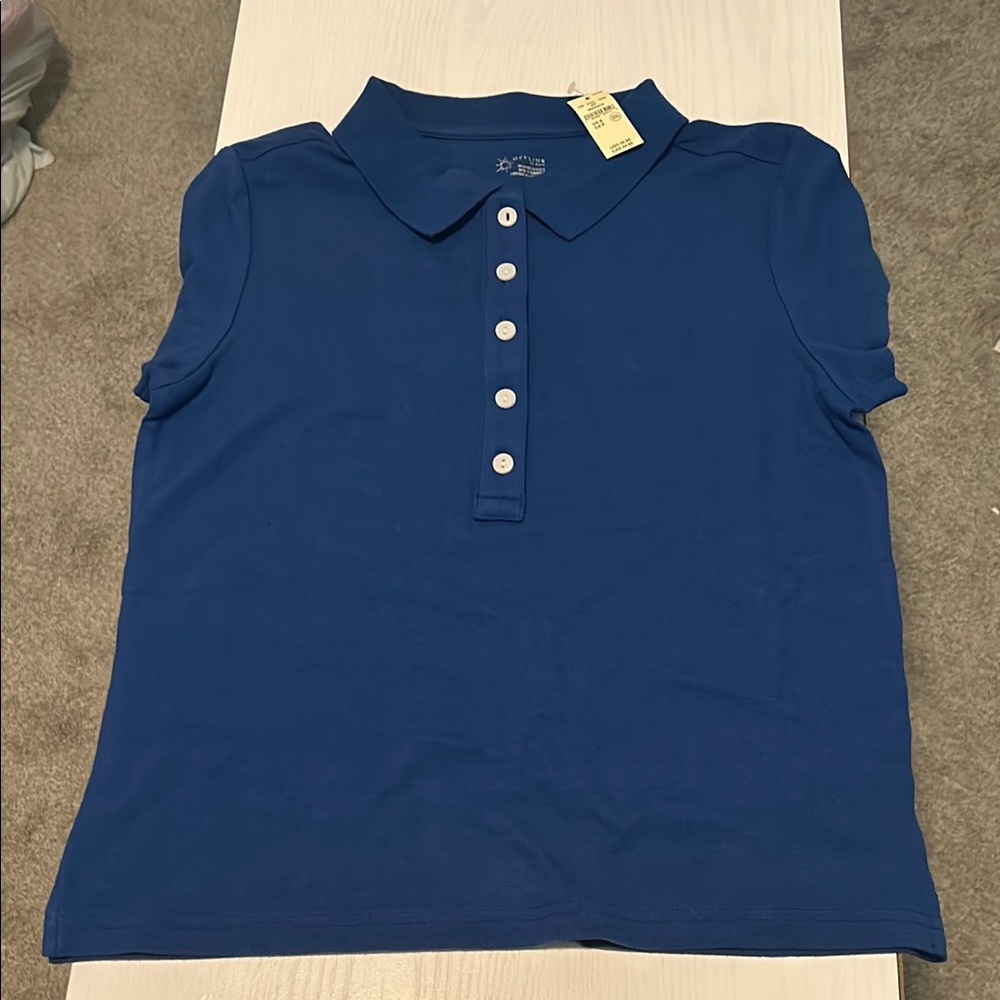 aerie blue polo button down shirt